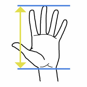 
                  
                    Load image into Gallery viewer, Uneven Bar Grips hand size chart
                  
                